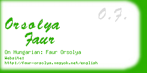 orsolya faur business card